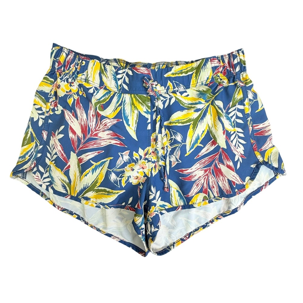 Catalina Swimwear Board Shorts Womens Small Blue Tropical Floral Drawstring